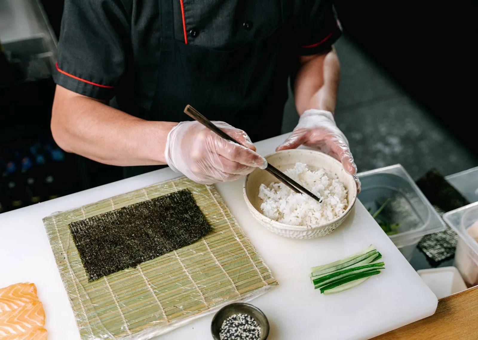 Láminas de alga nori apiladas